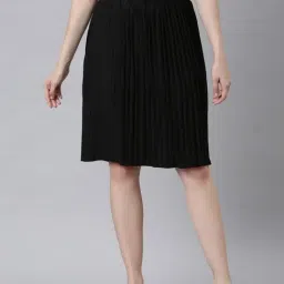 TWIN BIRDS Black Pleated Skirt-image-73