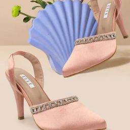 Elle Women's Peach Sling Back Stilettos-image-26