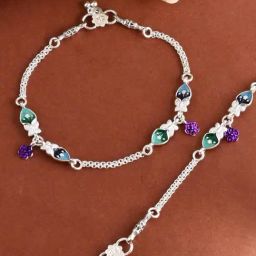 VOJ Multicolor Meenakari Anklet Set of 2-15