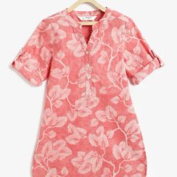 Campana Girls Pink Cotton Regular Fit Kurta-image-76