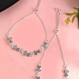 VOJ Traditional Fish Shaped Designer Anklet Set of 2-23