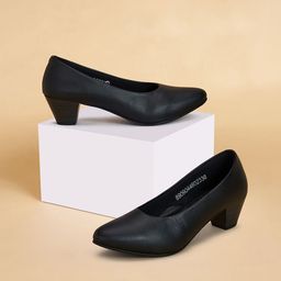 Forever Glam by Pantaloons PU Block Pumps-48
