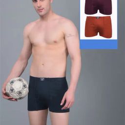 Dollar Lehar Assorted Cotton Regular Fit Trunks - Pack Of 3-picture-44