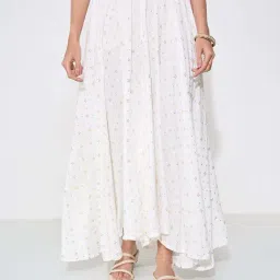 Rangmanch By Pantaloons Off White Flared Fit Printed Skirt-picture-47