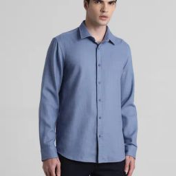 Jack & Jones Blue Horizon Cotton Regular Fit Shirt-image-86