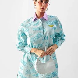The Souled Store Blue Cotton Printed Shirt Dress-picture-45
