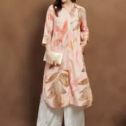 Melange By Lifestyle Peach Regular Fit Printed Kurta-image-28