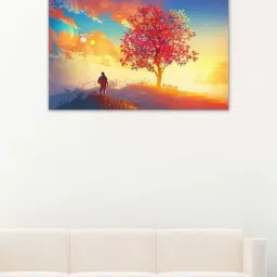 999store Blue & Orange Autumn Landscape Canvas Painting-40