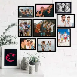eCraftIndia Memory Black Collage Photoframes - Set of 9-45