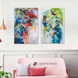 ARTE'VENUE Summer Symphony Multicolor Canvas Wall Arts - Set of 2 (10 X 15 inch Each)-16