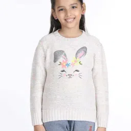 Wingsfield Girls Ivory Embroidery Full Sleeves Sweaters & Cardigans-picture-31