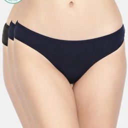 Inner Sense Navy & Black Bikini Panty Set - Pack of 3-image-63