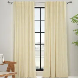 Fabindia Home Ihania Printed Yellow Cotton Long Door Curtain (9ft)-picture-5