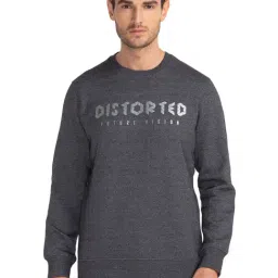 Parx Grey Regular Fit Printed SweatShirt-18
