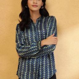 Fabindia Indigo Printed Long Sleeves Shirt-image-41