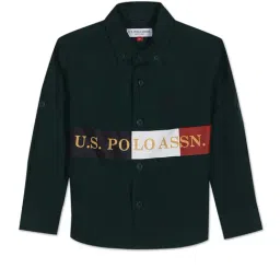 U.S. Polo Assn. Kids Dark Green Printed Full Sleeves Shirt-picture-44