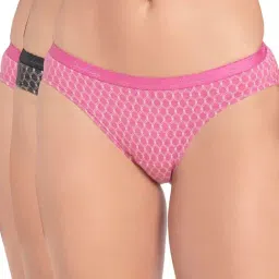 Jockey 1525 Assorted Mid Waist Bikini Panty With Outer Elastic- Pack Of 3 (Colors & Prints May Vary)-image-76