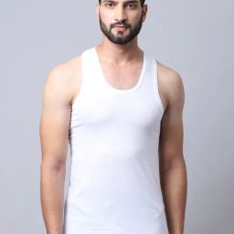Cantabil White Cotton Regular Fit Vest-image-61