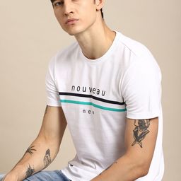 ether Men White Chest Printed Round Neck Pure Cotton T-shirt-image-78