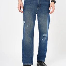 Sf Jeans By Pantaloons Medium Blue Loose Fit Distressed Jeans-picture-36