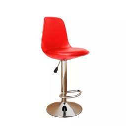 Rose Leatherette Bar Stool Chair 120 Kg Weight Capacity Red-image-40