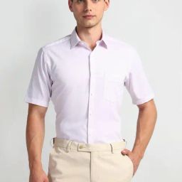 Arrow Purple Regular Fit Texture Shirt-picture-14
