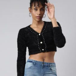 SHOWOFF Black Regular Fit Cardigan-28
