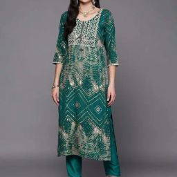 Libas Green Embroidered Straight Kurta-image-22