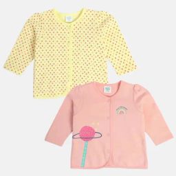 MINIKLUB Girls Multicolor Cotton Printed Full Sleeves Front Open Vest-6