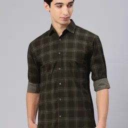Majestic Man Men Custom Slim Fit Checked Casual Shirt-picture-19