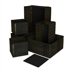 Aura Black & White 6 Pieces Dot Printed Regular Drawer Organisers-50
