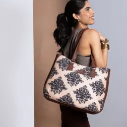 ZOUK Mughal Motif Printed Tote Handbag image 1