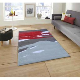 Presto Red & Grey Polyester Carpet image 1