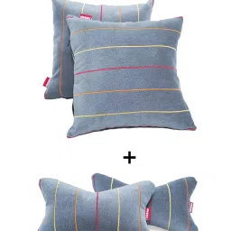 Elegant Grey Comfy Pillow And Neck Rest Liner CU06 Set of 4-image-80