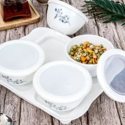 Cello White Opalware Tiffany Dry Fruit Storage Bowl - Set of 9-27
