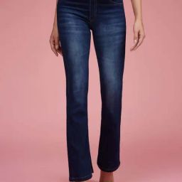 Miss Chase Blue Bootcut Mid Rise Regular Length Denim Stretchable Jeans-image-18