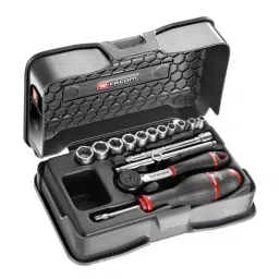 FACOM 6.35 mm (1/4 inch) Square Drive Socket Set Black, R.161-2P6 (Set of 15 Pcs)-12