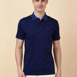 Allen Solly Navy Cotton Regular Fit Printed Polo T-Shirt-image-54