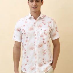 Allen Solly White Slim Fit Printed Shirt-picture-14