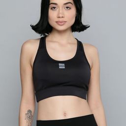 Alcis Black & Grey Non-Wired Lightly Padded 360 Degree Support Workout Bra ECWBTAW20003110-picture-26