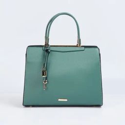 Code by Lifestyle Green Solid Handbag-11