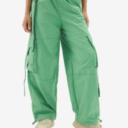 The Souled Store Sea Green Cotton Relaxed Fit Cargo Pants-picture-21