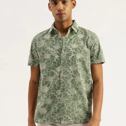 United Colors of Benetton Green Embroidered Shirts-image-75