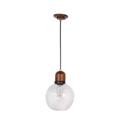Fos Lighting Modern Wooden Pendant Lamp with Inverted Spikes Hand Blown Glass Ball-image-68