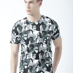 Huetrap Men Multicoloured Printed Round Neck T-shirt-image-75