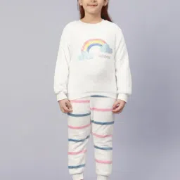 Bubble Berry Girls White Printed Night Suit-picture-2