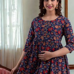 Women's Plus Size Maternity Printed Kurta-picture-19