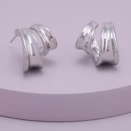 Kushal's Fashion Jewellery Gold Polished Trendy Earrings for Women-picture-3