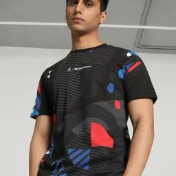 Puma BMW M Motorsport Black Cotton Regular Fit Printed Sports T-Shirt-image-36