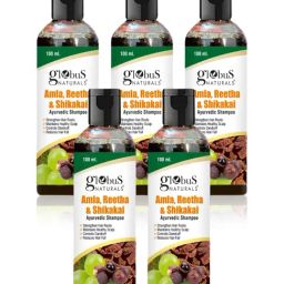 Globus Naturals Amla, Reetha & Shikakai Ayurvedic Shampoo - Pack of 5-42